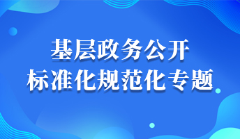 基层政务公开标准化规范化专题